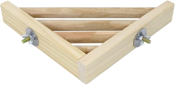 Litewoo Bird Perch Corner Platform Stand Shelf for Birds Budgie Parakeet Cockatiel Conure Cockatoo(Ladder)