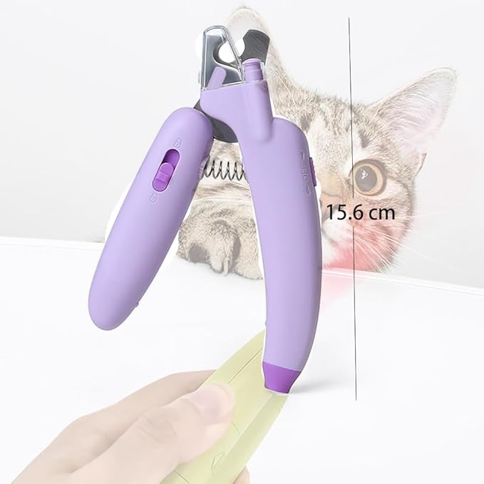 LED Pet Nail Clippers,Upgrade Cat Nail Clipper with Light,Cat Claw Trimmer Nail Clippers for Dogs,Trim Your Pets Nails Easy and Pain-Free Grooming Tool for Small Animals (Yellow)