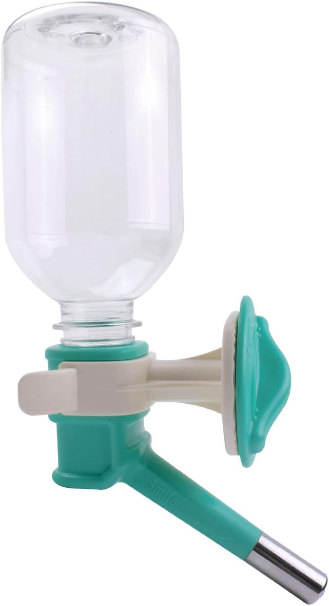 Choco Nose Patented No-Drip Water Bottle/Feeder for Puppies/Toy-Small Breed Dogs/Rabbits/Cats/Chinchillas and Other Small Pets and Animals - for Cages or Crates 10.2 oz. Nozzle 13mm, Aqua (C528)