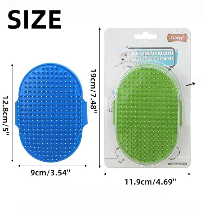 4-Pack Silicone Cat Brush Set, Pet Scratcher and Massager – Adjustable Pet Deshedding Brush, Bath Brush for Cats and Dogs, Suitable for Furniture Legs & Corners (Needle Style - 2PCS (Blue + Green))