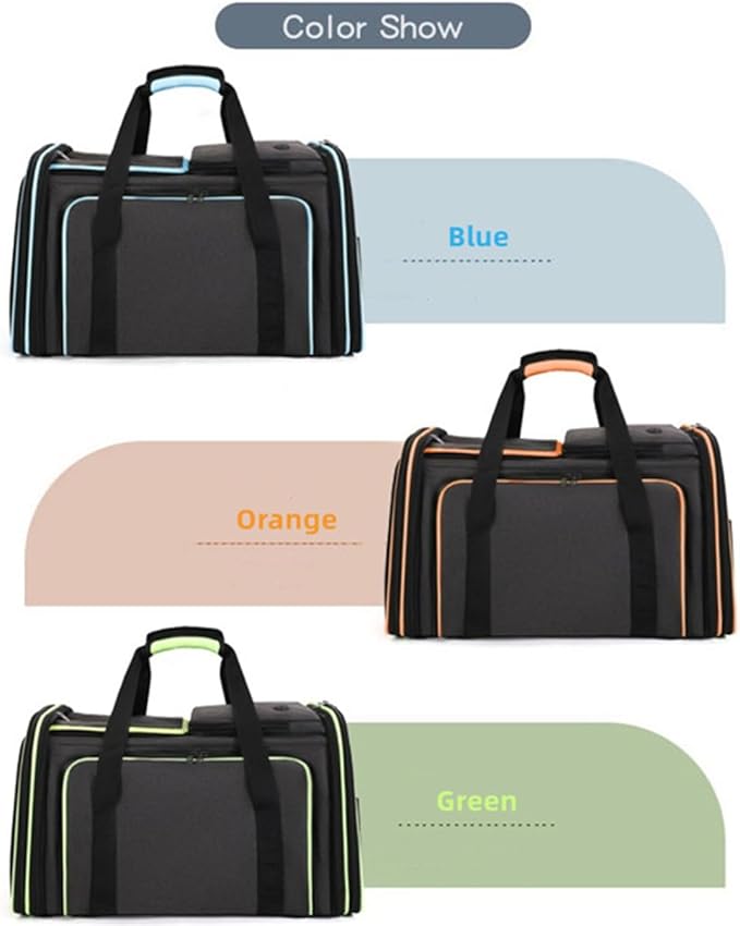 Cat, Dog Carrier for Pets Up to 20 Lbs,Sides Expandable Pet Carrier Bag Large Mesh Safe,Airline Approved Animal Carrier,Soft Sided Collapsible Pet Travel Carrier,Foldable Portable Pet Home (Green)
