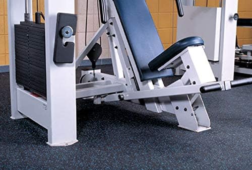 American Floor Mats 1/4in (7mm) Thick 10% Blue/Grey 4' x 19' Heavy Duty Rubber Rolls, Protective Exercise Mats, Home Gym Rubber Flooring