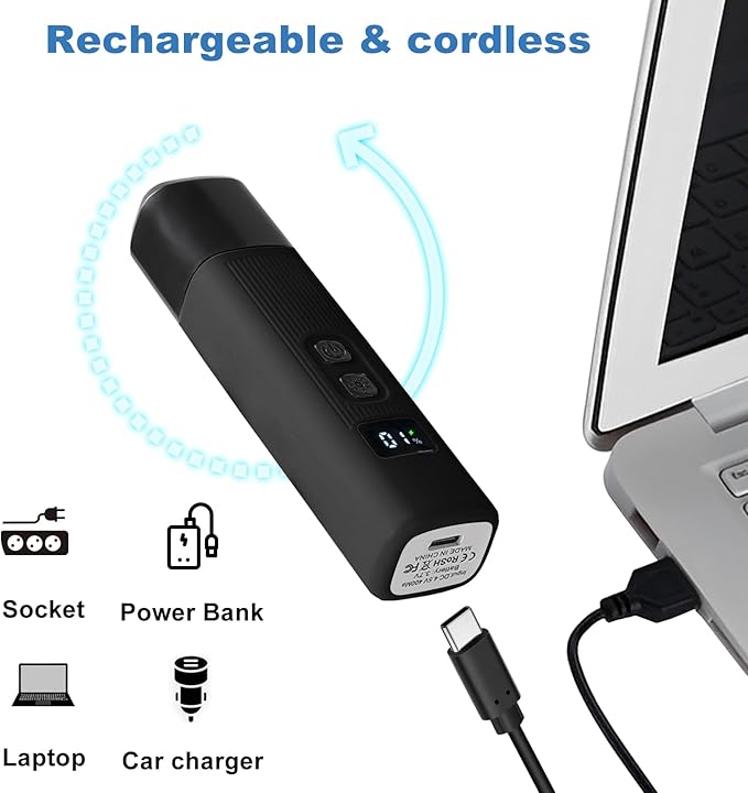 Dog Nail Grinder - 2 Speed Super Quiet and Low Vibration Electric Pet Nail Grinder - Rechargeable Dog Nail Trimmers for Small Dogs- Cat Nail Claw Clippers with 2 Level LED Lighting(Black)