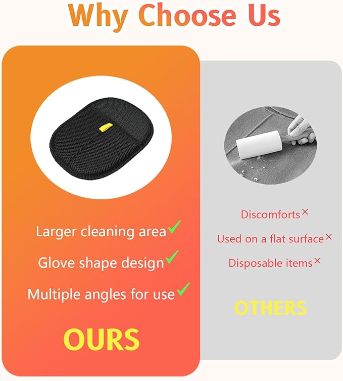 Cat Grooming Gloves, Pet Hair Removal Glove for Cats & Dogs, 2025 New Upgrade Efficient Grooming Gloves for Pet Hair, Reusable Pet Hair Glove