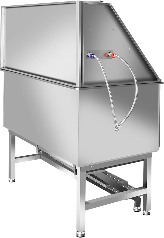 Dog Washing Station 38'' Stainless Steel Pet Grooming Tub for Large Dogs Over-Size Professional Dog Grooming Bathtub Station Wash Shower Sink Pet Grooming Bathtub Station