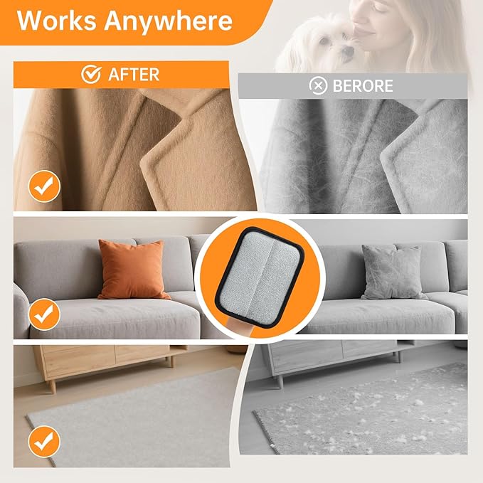 1 Pcs Static Pet Hair Removal Glove, Reusable Electrostatic Pet Cat Dog Hair Remover Grooming Gloves Brush Tool for Couch, Furniture, Carpet, Car Seat