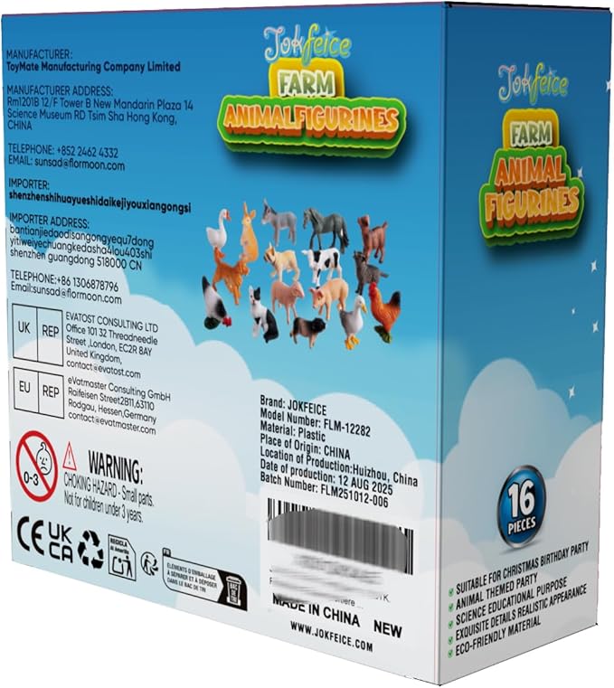 16Pcs Small Animals Figures, Realistic Farm Animals Toys for Cupcake Toppers, Learning Educational Toys, Birthday Party Favors Gift for Kids