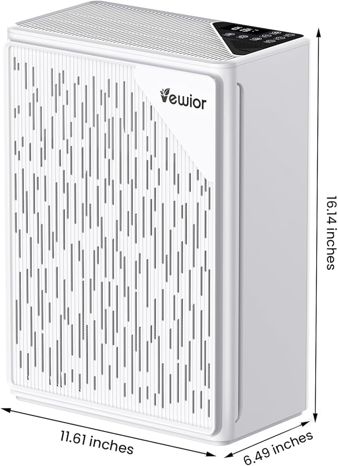 Air Purifiers for Home Large Room up to 2535ft², VEWIOR H13 True HEPA Air Cleaner for Bedroom with PM2.5 Display Air Quality Sensor, Fragrance Diffuser, Air Filter for Wildfire Smoke Pet Hair Dust