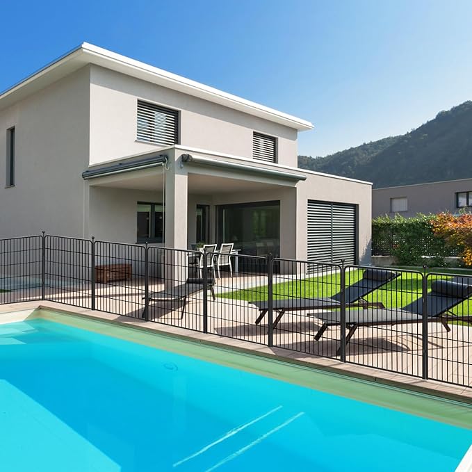 Dog Playpen 32 inch 32 Panels Indoor Outdoor Dog Pen for Medium/Small Dogs Heavy Duty Metal Dog Fence Outdoor for Yard, Puppy Playpen with Door Portable Pet Fence for RV Camping Yard