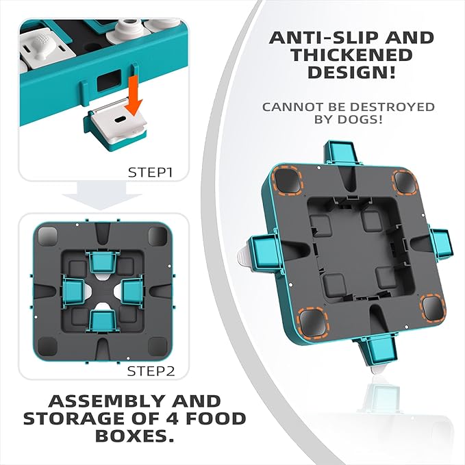 Dog Puzzle Toy Mental Stimulation - Level 3 in 1 Dogs Food Feeder Puzzle, Dog Treat Puzzle Feeder (Advanced-Mars Green Board)