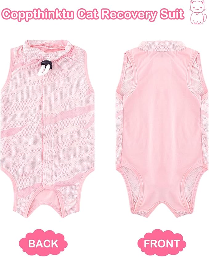 Cat Recovery Suit Cat Onesie for Cats After Surgery, Breathable Cat Surgery Recovery Suit Female for Abdominal Wounds, Kitten Recovery Suit E-Collar Alternative Cat Onesie After Spay Anti Licking