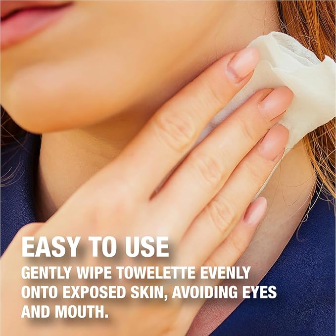 CoreTex Bug X FR DEET-Free Insect Repellent Wipes - Pack of 100 Single-Use, Naturally Derived Geranium Oil Bug Wipes - Protects Against Flies, Fleas & Mosquitoes - Travel Mosquito Repellent Towelettes