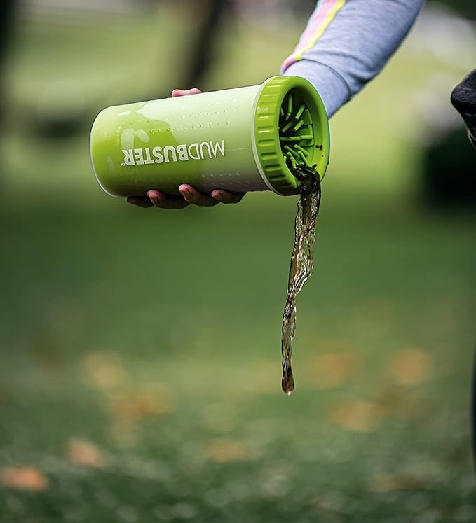 Dexas MudBuster Portable Dog Paw Cleaner, Green Large Paw Cleaning Solution for Premium Pet Supplies