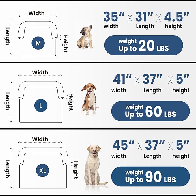 Calming Dog Couch Bed for Medium Dogs/Cats, 35 x 31 inch Waterproof Removable Dogs Mat Couch Cover for Furniture Protector, Non-Slip Fluffy Pelsbarn Dog Bed for Couch, Sofa - Tie-Dye Blue