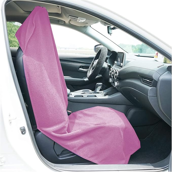 Car Seat Cover Protector Front Seats,for Gym Workout,Running,Swimming,Beach and Hiking,Waterproof Sweat Towel Bucket Seat Covers for Cars SUV Trucks (Pink, 2Pcs)
