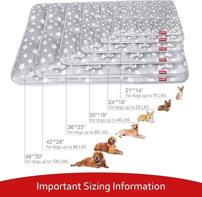 Dog Crate Mat (30" X 19"), Soft Dog Bed Mat with Cute Prints, Personalized Crate Pad, Anti-Slip Bottom, Machine Washable Kennel Pad