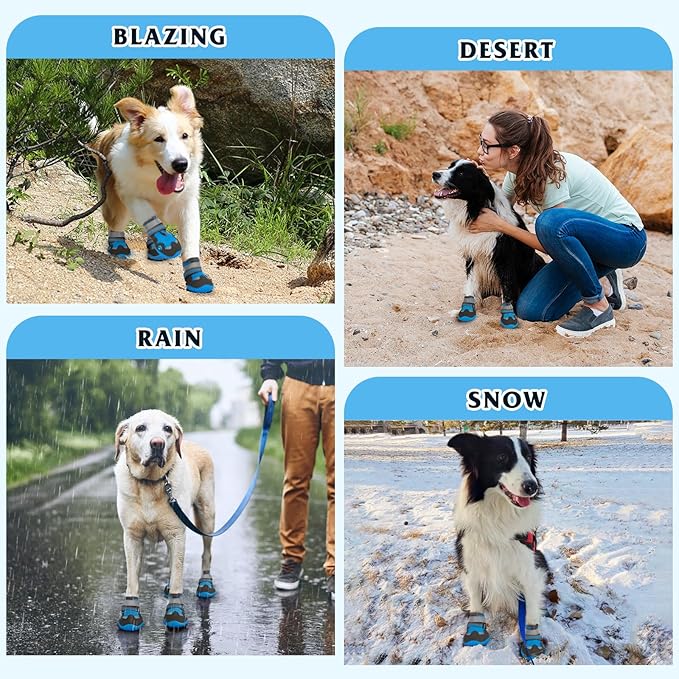 Dog Shoes for Large Medium Small Dog, Mesh Breathable Dog Shoes for Hot Pavement, Anti-Slip Dogs Boots Paw Protectors with Reflective for Outdoor Walking Indoor Hardfloors (Size 1)