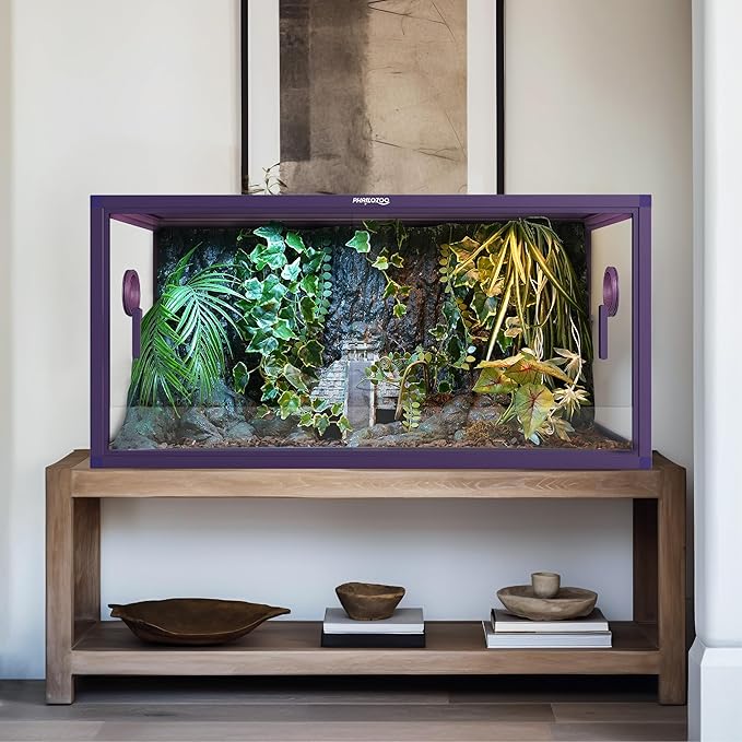 50 Gallon Bearded Dragon Tank, Reptile Enclosure for Easy Maintenance, Front Opening Reptile Tank with Top Screen Ventilation & Glass Sliding Door 36''x18''x18''