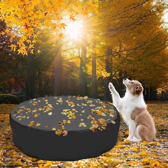 87 inch Foldable Dog Pet Bath Pool Cover, Portable Round Collapsible Pool Cover with Oxford Cloth Material and Drawstring Design for Dog Pet Pool, Waterproof and Dustproof (Black)