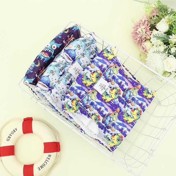 CuteBone Dog Diapers Male Belly Bands 3 Pack for Male Dogs Reusable Puppy Wraps DM65XS