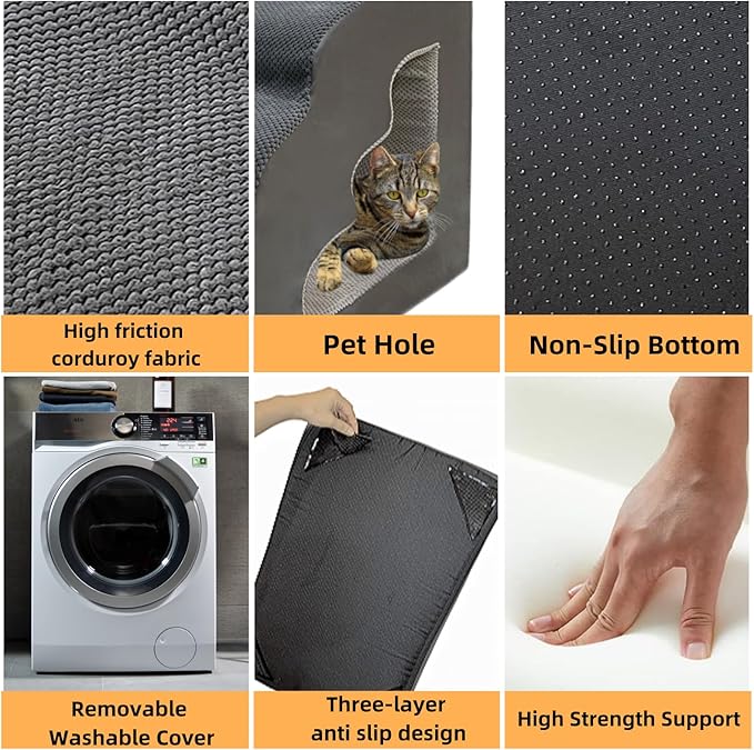 7-Step Dog Stairs for 36 Inch High Beds Small Dogs, Pet Ramp Stairs 20-42 Inch Couch Bed, Non-Slip Balanced Stairs 75lbs for Small Old Large Dogs Cats to Get on Bed