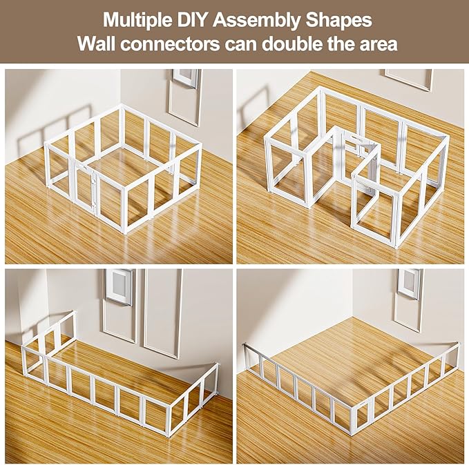 Clear Acrylic Dog Playpen Transparent Dog Playpen Indoor, Easy Assemble Clear Pet Pen for Puppy Bunny Cat Pig, Sturdy & Easy Cleaning Plastic Dog Puppy Fence (30" H, 12PCS)