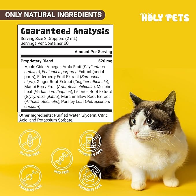 Cough Medicine for Dogs & Cats, Respiratory Infection Support - Sneezing Relief & Kennel Cough Treatment - Pet Asthma Support - Made with Natural Ingredients in The USA (4oz)