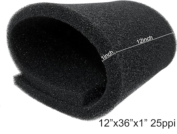AFA Aquarium Filter Media Sponge Pad, Fish Tank Bio Open Cell Coarse Foam Block Foam Pre Filter Sponge Material (12" x 36" x 1" 25ppi)