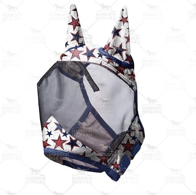 Harrison Howard LumiVista Horse Fly Mask Standard with Ears UV Protection for Horse Dream Star L Full Size