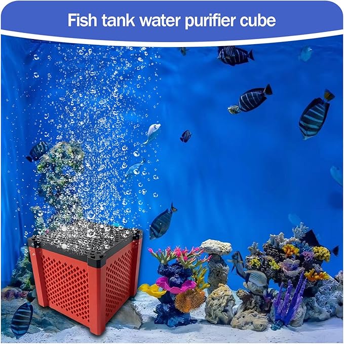 2 PCS 2026 New Pure Cube Water Trough Filter 2.0, Eco-Aquarium with Honeycomb Charcoal, Super Strong Filtration Activated Carbon Filter Media for Fish Tanks, Horse Troughs, Ponds & Livestock Tanks