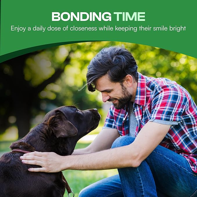 Dog Teeth Cleaning Wipes, Fights Plaque, Freshens Breath & Promotes Gum Health, No-Rinse Finger Toothbrush, Gentle & Naturally Safe, Completes Your Dog Tooth Brushing Kit, 50 Count