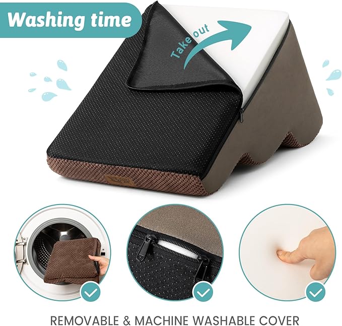 Dog Stairs for Small Dogs 19.7" H, Curved Dog Step for Puppy, Older or Cat, Medium Pet Ramp for Sofa, Couch or Bed, Ladder with High Density Foam, 15.7x28.3x19.7 inch, 4 Step, Brown