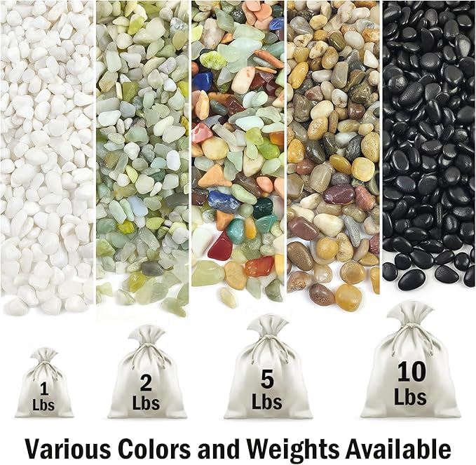 Jade Pebbles for Indoor Plants,1/4 Inch (3-6 MM) Polished Green Pea Gravel Small Rocks for Plants, Succulents, Cactus, Vases, Terrarium