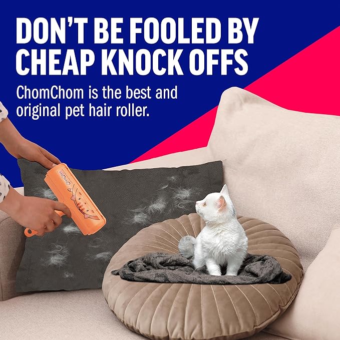ChomChom Roller Pet Hair Remover - Reusable Cat and Dog Lint Rollers for Furniture, Couch, Car, and Clothes - Limited Cat Edition
