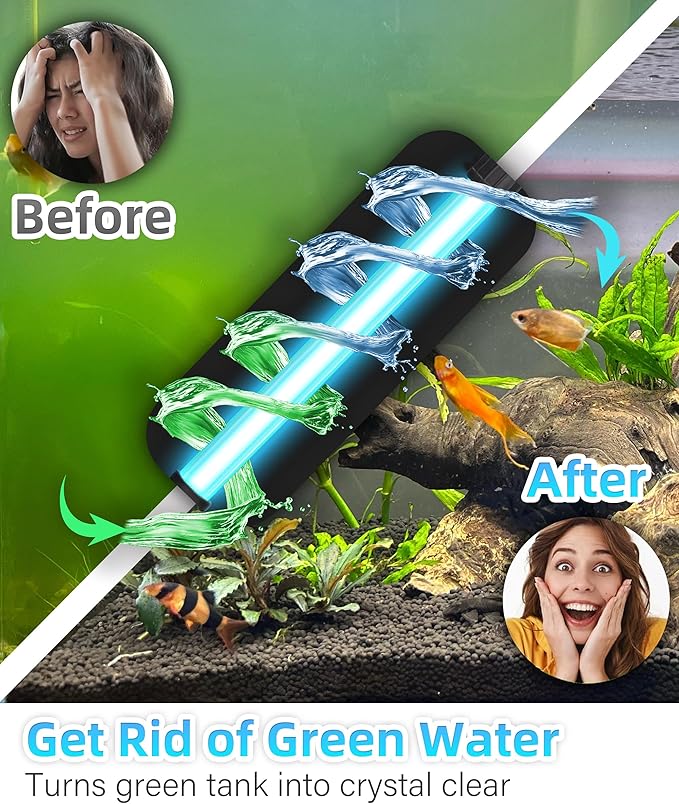 Goldfish Aquarium Filter U-Very Suitable for 20-75 Gallon Tank, 30 Gallon Fish Tank Water Filter for Green Water Control, Internal Submersible Pump Filtration System, Fish Filters for Aquariums
