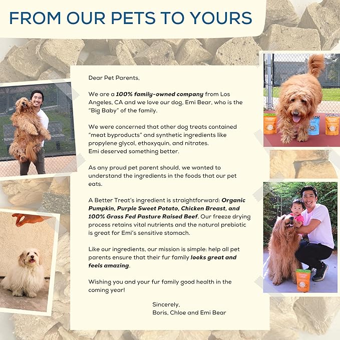 A Better Treat – Organic, Single Ingredient, Freeze Dried Pumpkin, Grass Fed & Finished Beef Liver, Chicken, Sweet Potato Dog Treats & Cat Treats | Natural, Healthy, Diabetic Friendly | Made in USA