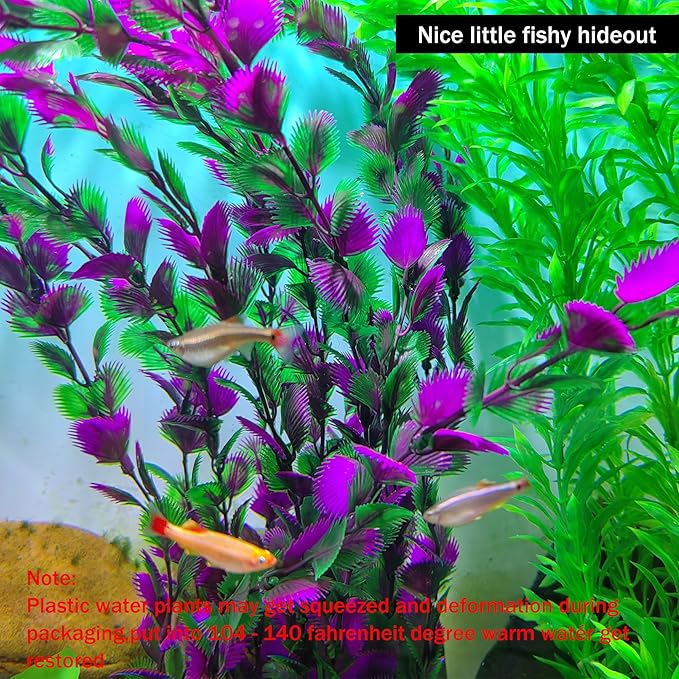 20.47 Inch Tall Aquarium Plants – Large Lifelike Artificial Fish Tank Decorations, 2 Pcs Fish Tank Plants Plastic,Durable & Safe for Freshwater/Saltwater Aquariums (Green (Style D))