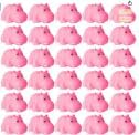 18 Mini Rubber Hippo Toys - PVC Small Animal Models, Pink Hippo Bath Buddy Size 1.1-2.48 inches, Suitable for Children, Party Favors, Bath Toys, and Educational Games.