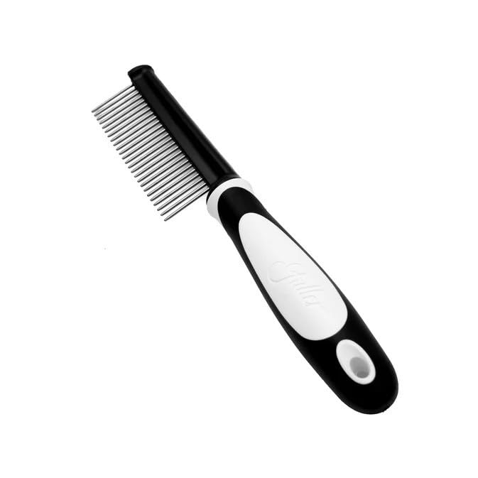 Fuller Brush Single-Sided Pet Comb - 25 Rust-Resistant Stainless Steel Pins - Ergonomic Rubberized Easy Grip Handle - Remove Tangles, Mats & Reduce Loose Hair - Tool for Grooming Dogs & Cats