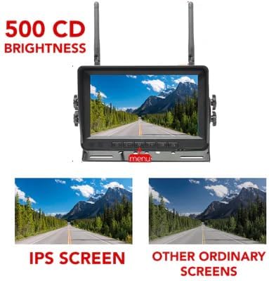 FalconEye Electronics 2nd Generation 200-300Ft Wireless Range Backup Camera for Trucks, Fleets. HD, 7inch LCD (4 Cam System)