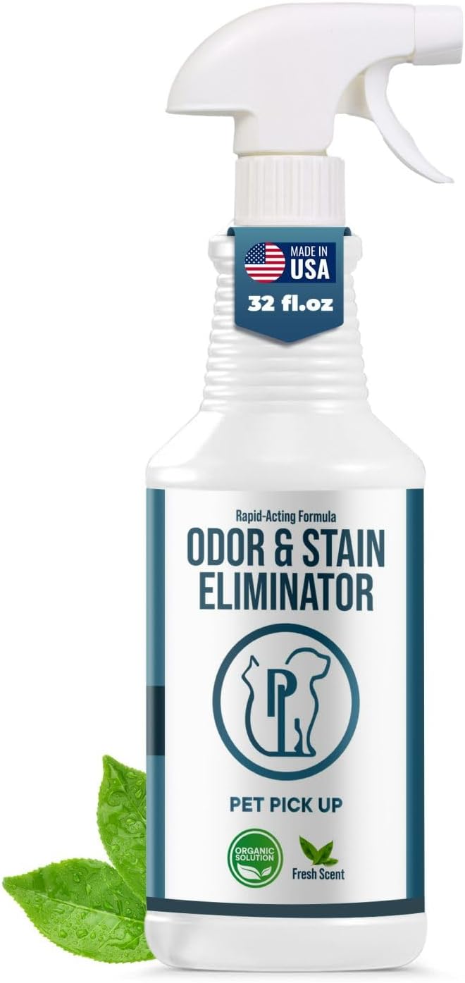 Dog & Cat Urine Enzyme Cleaner – Enzymatic Pet Stain & Odor Eliminator Spray for Carpet, Rugs, Litter Box & Artificial Turf – Non-Toxic, Ready to Use, 32 oz