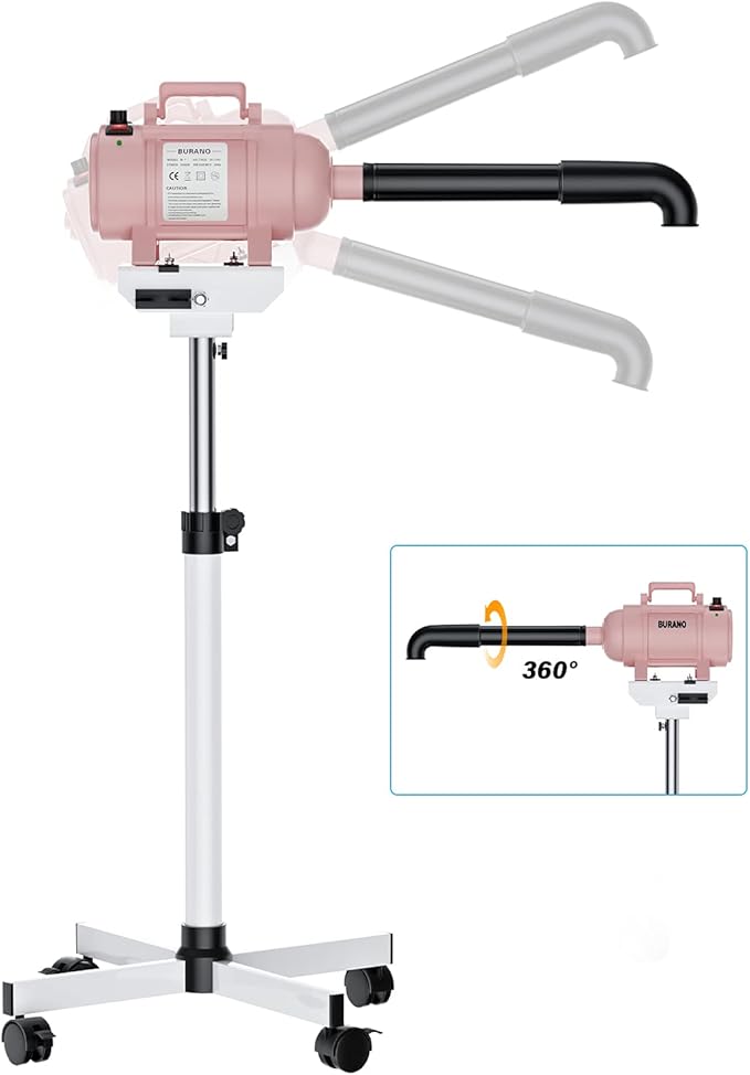 Burano High Velocity Dog Pet Stand Grooming Dog Dryer with 4.3HP Variable Dog Blow Dryer, Fluffy Dry