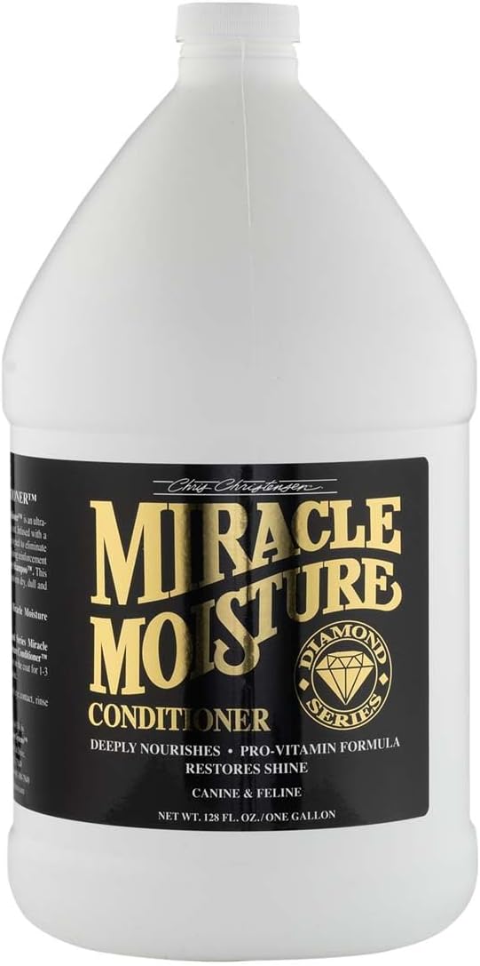 Chris Christensen Diamond Series Miracle Moisture Dog Conditioner, Groom Like a Professional, Pro-Vitamin Formula, Provides Maximum Moisture, Use on Both Dogs and Cats, Made in USA. 128 oz