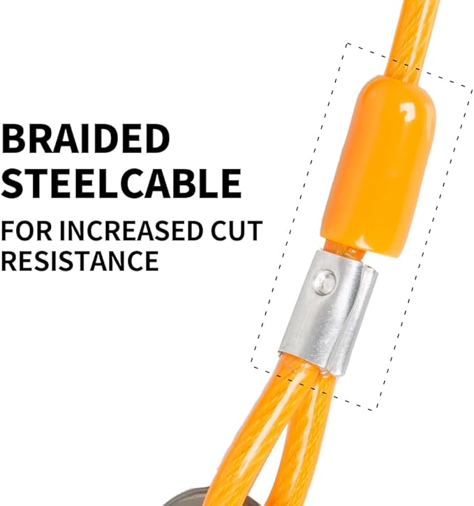 Dog tie Out Cable, 10/20/25/30/50/70/100 feet, Suitable for Dogs up to 350 pounds, Dog Cable with Swivel Buckle, Lightweight, Non-Winding, for Outdoor Camping, Yard Dog Cable (Orange, 100FT)