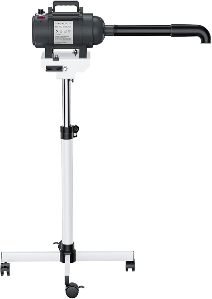 Burano High Velocity Dog Pet Stand Grooming Dog Dryer with 4.3HP Variable Dog Blow Dryer, Fluffy Dry