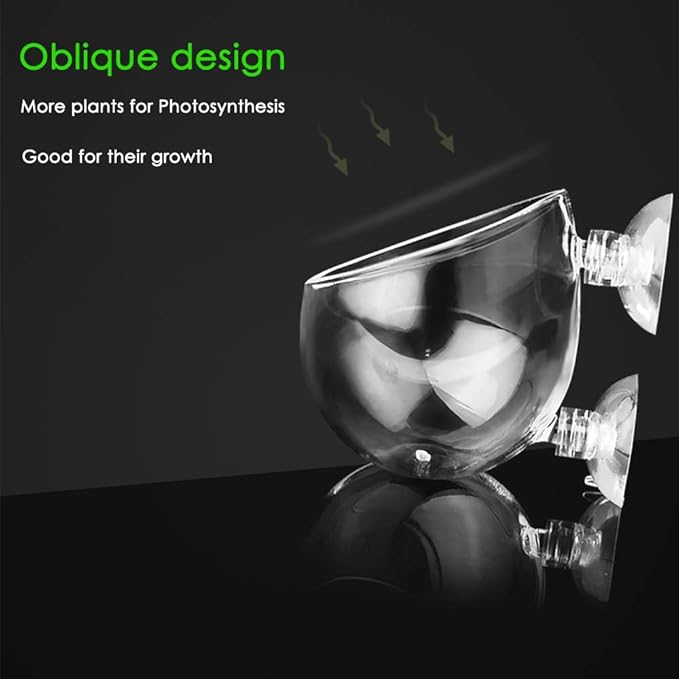 capetsma 2X Crystal Glass Aquatic Plant Pot, Planter, Red Shrimp Live Plants Fish Tank Holder with 4X Suction Cups for Aquarium Aquascape Decoration…