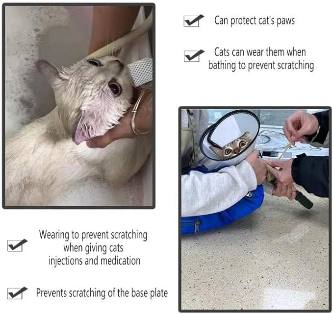 4 PCS Cat Mittens to Prevent Scratching,Mesh Breathable Cat Shoes,Adjustable Cats Anti Scratch Gloves,Suitable for Cats When Bathing and Nail Trimming(M,Grey)