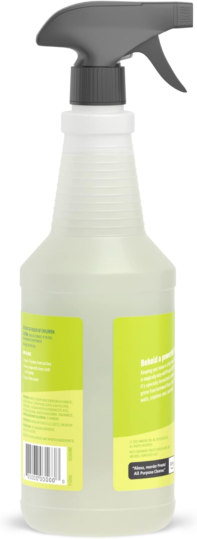 Amazon Brand – Presto! All Purpose Cleaner, Lemon Scent, 32 fl oz, Pack of 2