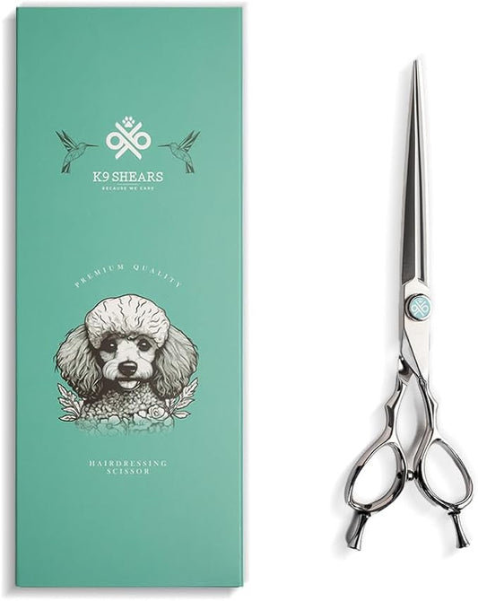 7" Dog Grooming Scissors – Sawtooth Blade, VG10 Stainless Steel for Sharpness, Durability, and Edge Retention, Perfect for Grooming Maltese, Yorkie, Schnauzer