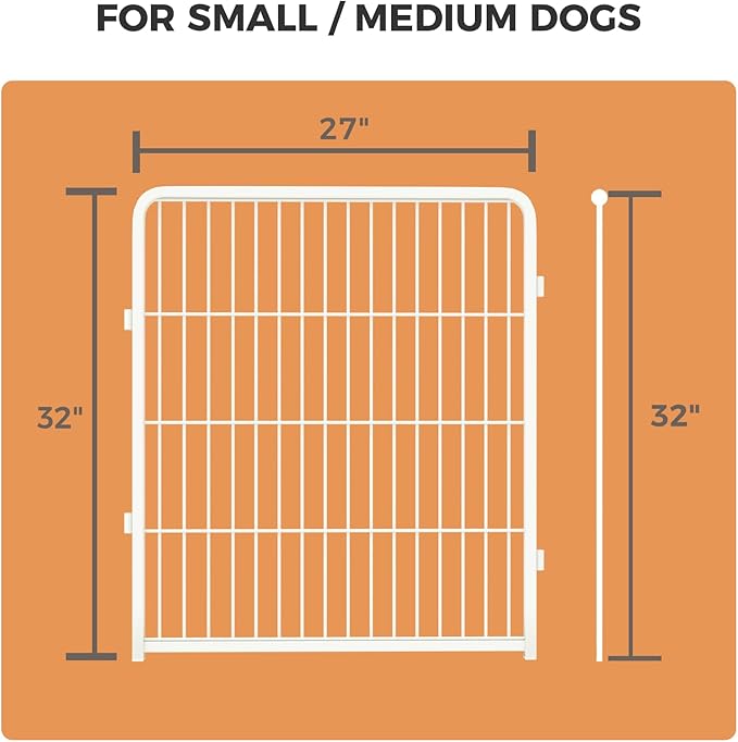 FXW Homeplus Unleashed Indoor Dog Playpen - Stress-Free and Safe Play, Heavy Duty 32 Inch 2 Wire Panels Dog Pen for Puppy and Small Dogs, White│Patented
